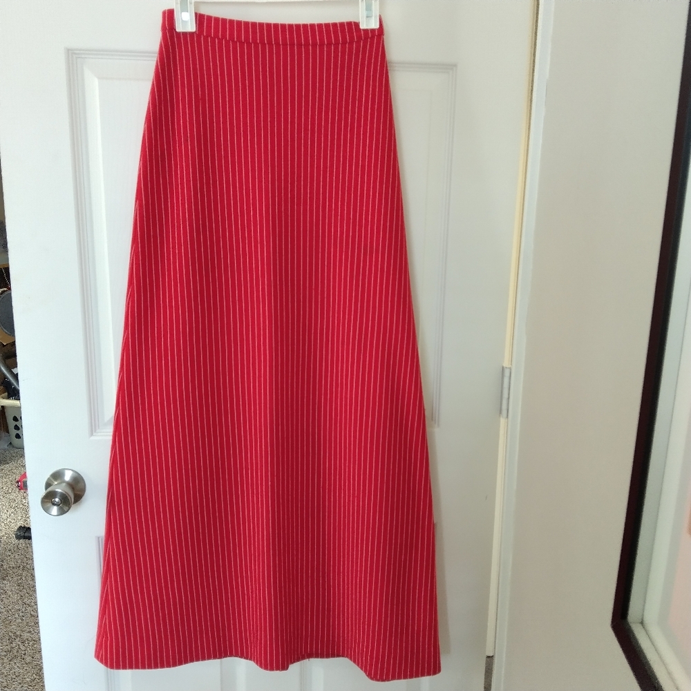 Jantzen 1970s floor length striped wool skirt